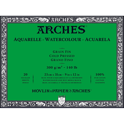 [1795060] Bloc Acuarela 20 Hojas 23 x 31 cm. 300 gr. Grano Fino Engomado 4 Lados Arches