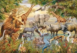 [14809 7] Puzzle 500 piezas -Grandes Animales en Torno al Estanque- Ravensburger