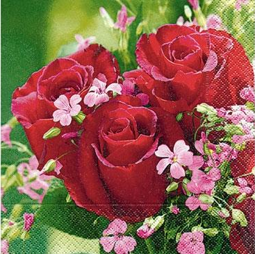 Servilleta 33 x 33 cm. -Bouquet de Roses- Paper+Design 