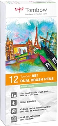 [ABT-12P-2] Estuche 12 Rotuladores -Colores Pastel- ABT Dual Brush Pen Tombow