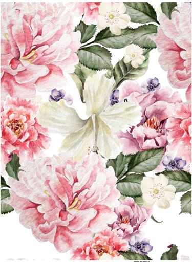 [PA745] Papel Arroz Decorado 30x40 cm. -Collage Flores- Cadence