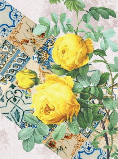 [PA736] Papel Arroz Decorado 30x40 cm. -Collage Flores- Cadence