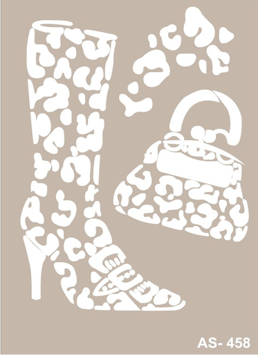 [AS-458] Plantilla Stencil 21 x 30 cm. -Botas Leopardo- Cadence