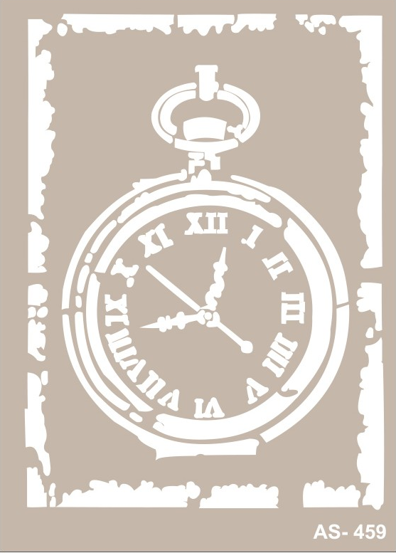 [AS-459] Plantilla Stencil 21 x 30 cm. -Reloj de Bolsillo- Cadence