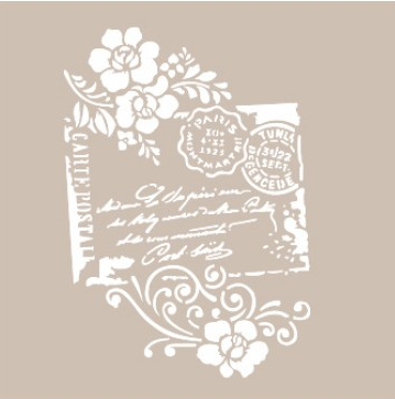 [AS-464] Plantilla Stencil 21 x 30 cm. -Postal y Rosas- Cadence