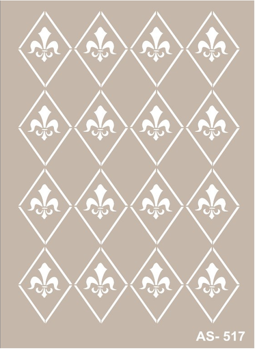 [AS-517] Plantilla Stencil 21 x 30 cm. -Fondo Flor de Lis- Cadence
