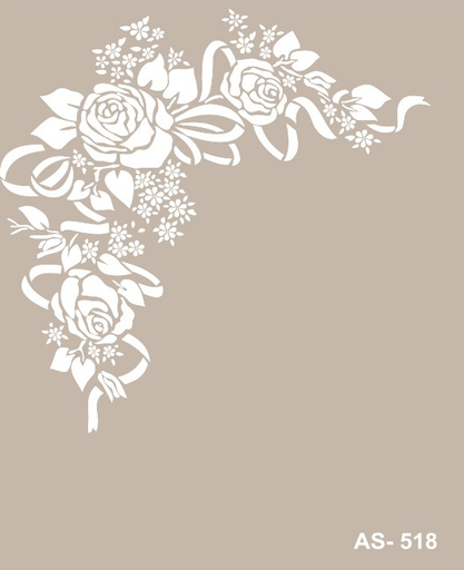 [AS-518] Plantilla Stencil 21 x 30 cm. -Esquina de Rosas- Cadence