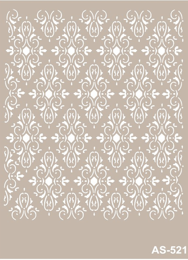 [AS-521] Plantilla Stencil 21 x 30 cm. -Fondo Adamascado- Cadence
