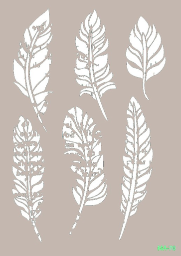 [MA-70] Plantilla Stencil 21 x 30 Mix Media -Plumas- Cadence