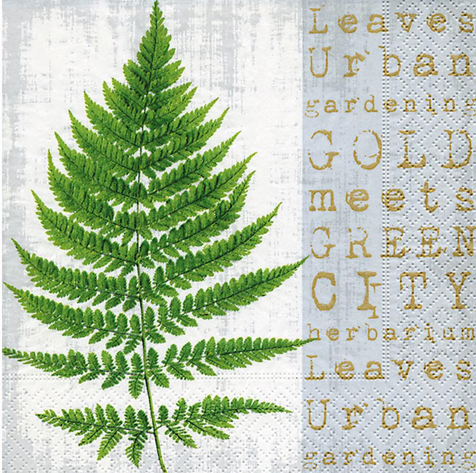 Servilleta 33 x 33 cm. -Gold Meets Green- Paper+Design