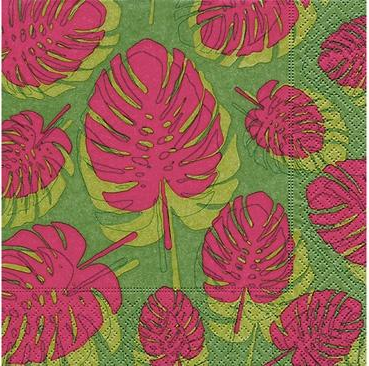 Servilleta 33 x 33 cm. -Pink Leaves- Paper+Design