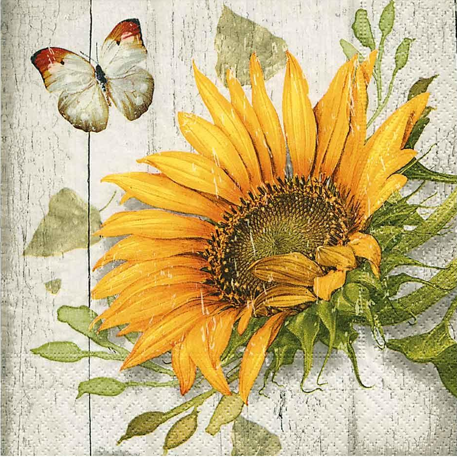 Servilleta 33 x 33 cm. -Vintage Sunflower- Paper+Design