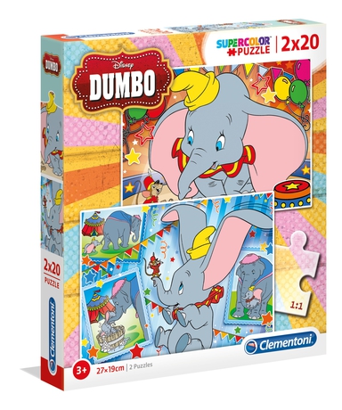 [24756 1] Puzzles 2 x 20 piezas -Dumbo- Clementoni