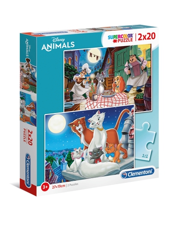 [24764 6] Puzzles 2 x 20 piezas -Animales Disney- Clementoni