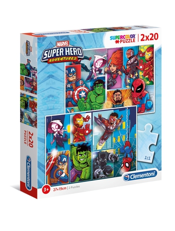 [24768 4] Puzzles 2 x 20 piezas -Marvel Super Hero- Clementoni