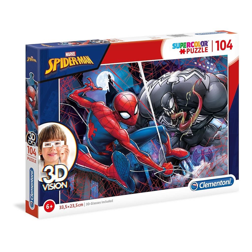 [20148 8] Puzzle 104 piezas Visión 3D -Spiderman- Clementoni