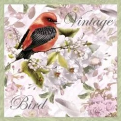 Servilleta 33 x 33 cm. -Pájaro Vintage-