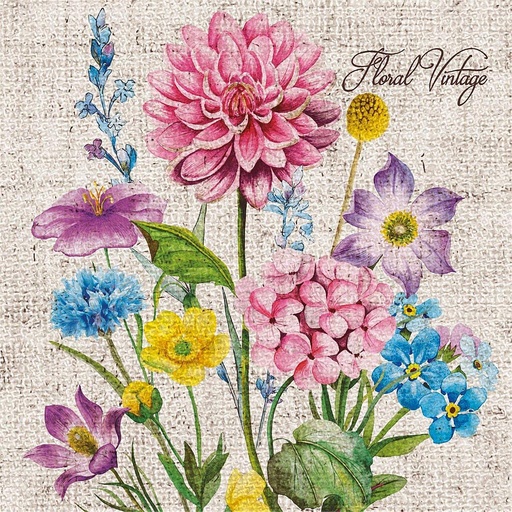 Servilleta 33 x 33 cm. -Flor Vintage-