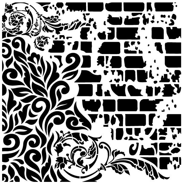 [GCSS005] Plantilla Stencil 25 x 25 Home Decor -Grunge Midi- Cadence