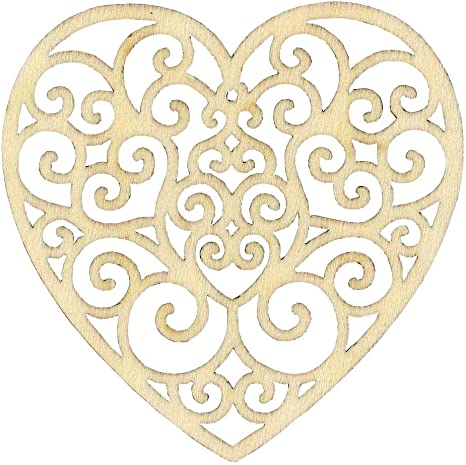 [14001525] Siluetas Corazón Madera 7 cm. (3 pzs.) Artemio