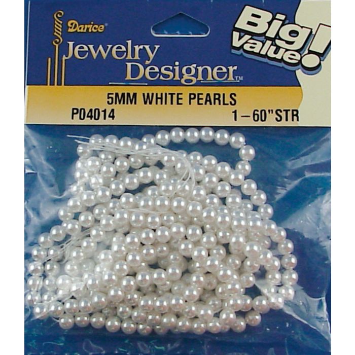 [P04014] Perlas Japonesas 5 mm. Blancas (325 pzs. aprox.) Darice