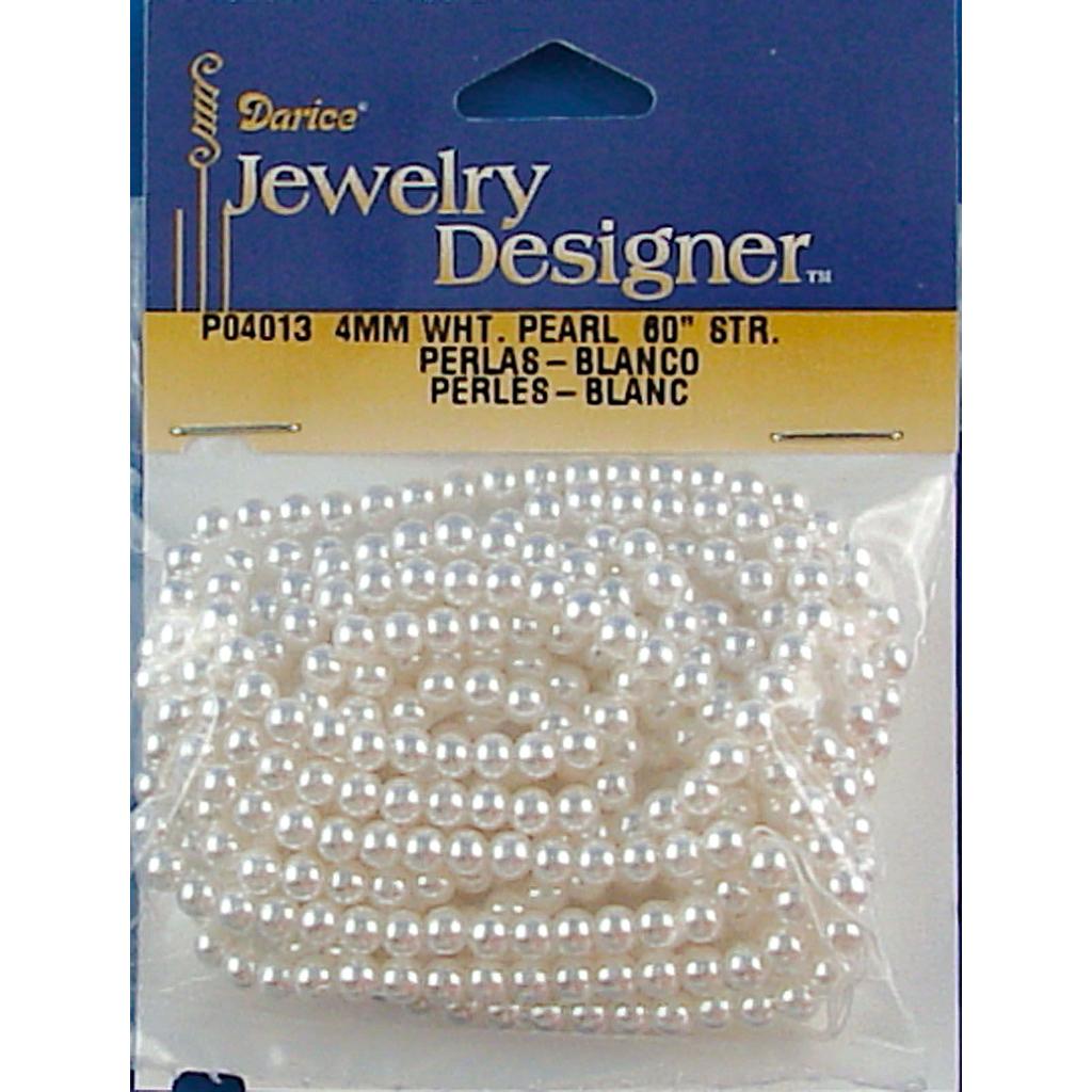 [P04013] Perlas Japonesas 4 mm. Blancas (400 pzs. aprox.) Darice