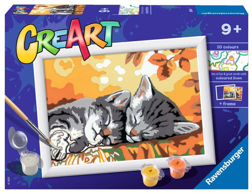 [28932 5] Set CreArt Pintar por Números -Gatitos en Otoño- Ravensburger