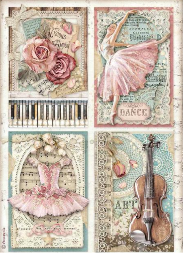 [DFSA4542] Papel Arroz Decorado  A4 - Passion Tarjetas - Stampería