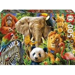 [19550] Puzzle 500 piezas -Collage de Animales Salvajes- Educa