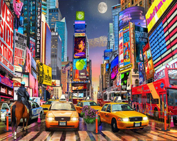 [FA10056-Y] Pintar Por Números -Noche en Time Square- Bastidor 40 x 50 cm. Figured´Art