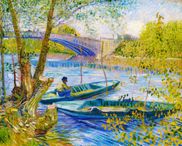 [FA10119-Y] Pintar Por Números -Pesca en Primavera, Pont Clichy, Van Gogh- Bastidor 40 x 50 cm. Figured´Art