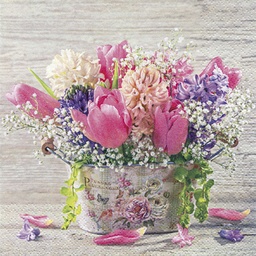 Servilleta 33 x 33 cm. -Pastell Spring Flowers-