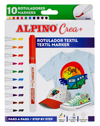 [AR010132] Estuche Rotuladores Textil (10 Colores) Crea+ Alpino
