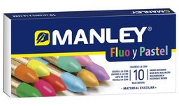 [MNC00044] Estuche Ceras 10 Colores (Flúor + Pastel) Manley