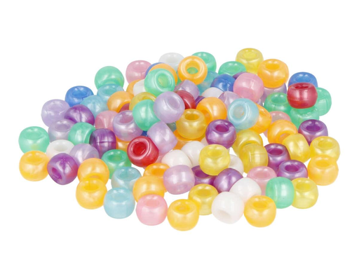 [359005] Cuentas Plástico -Grosella- Multicolor Nácar 9 mm. (400 pzs.)
