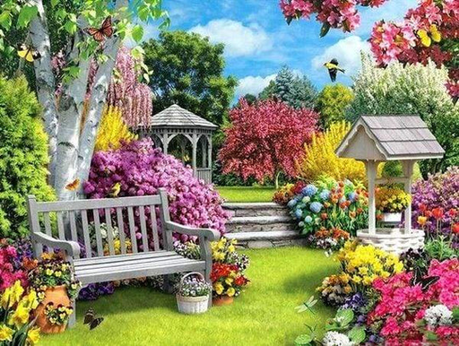 [DP-312-Y] Pintar con Diamantes -Jardín de Niza- Bastidor 40 x 50 cm. Figured´Art
