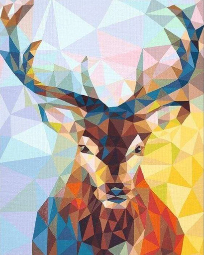 [PN947-Y] Pintar Por Números -Ciervo de Cerámica de Cristal- Bastidor 40 x 50 cm. Figured´Art