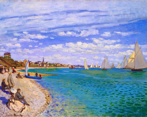 [CS-FA10112] Set Punto de Cruz -Regatas en Sainte Adresse, Monet- 32 x 40 cm. Figured´Art